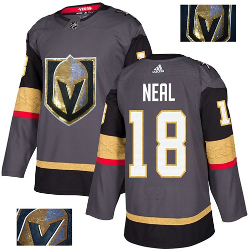 Adidas Golden Knights #18 James Neal Grey Home Authentic Fashion Gold Stitched NHL Jersey - Click Image to Close